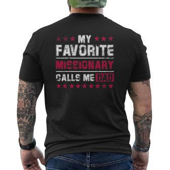 Mens Missionary Dad From Daughter Son Mens Back Print T-shirt | Mazezy