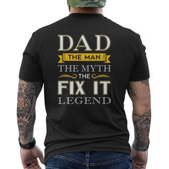 Mens Mr Fix It Dad Fathers Day Handy Man Mens Back Print T-shirt | Mazezy AU