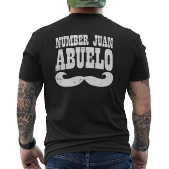 Mens Number One Juan Abuelo Spanish Fathers Day Mexican Grandpa Mens Back Print T-shirt | Mazezy