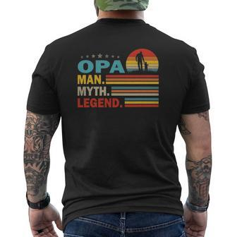 Mens Opa Man Myth Vintage Opa Legend Father's Day Mens Back Print T-shirt | Mazezy CA