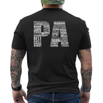 Mens Pa Dad Grandpa Word Cloud Father's Day Mens Back Print T-shirt | Mazezy