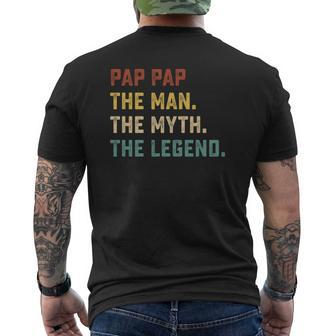 Mens Pap Pap The Man The Myth The Legend For Father Mens Back Print T-shirt | Mazezy