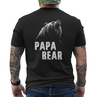 Mens Papa Bear Dad Father's Day Mens Back Print T-shirt | Mazezy