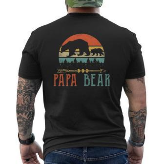 Mens Papa Bear Daddy Mens Fathers Day -Idea Mens Back Print T-shirt | Mazezy
