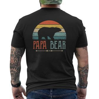 Mens Papa Bear Vintage Daddy Father's Day Retro Dad Mens Back Print T-shirt | Mazezy UK