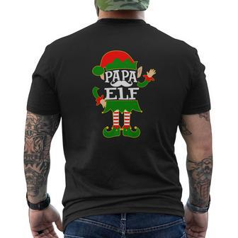 Mens Papa Elf Costume Christmas Holiday Matching Family Mens Back Print T-shirt - Seseable