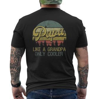 Mens Papa Like A Grandpa Only Cooler Dad Grandpa Mens Back Print T-shirt | Mazezy