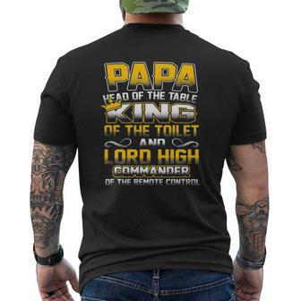 Mens Papa Head Of The Table King Of The Toilet Mens Back Print T-shirt | Mazezy UK