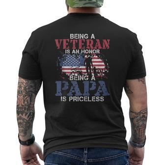 Mens Being A Papa Is Priceless Best Veterans Day Mens Back Print T-shirt | Mazezy