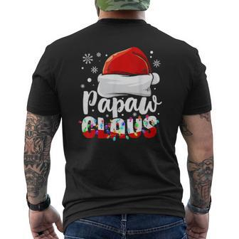 Mens Papaw Claus Beard Santa Hat Pajama Costume For Papa Dad Mens Back Print T-shirt | Mazezy AU
