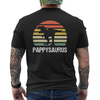 Mens Pappysaurus Dinosaur Lover Mens Cool Father's Day Retro Mens Back Print T-shirt | Mazezy