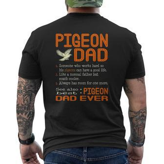 Mens Pigeon Dad Like Normal Father Much Cooler Mens Back Print T-shirt | Mazezy