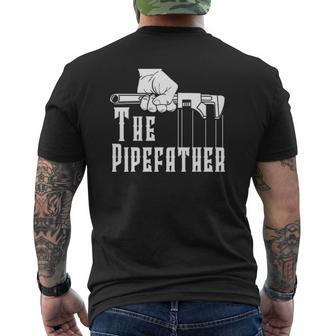Mens The Pipefather Plumber Plumbing Pipefitter Drain Surgeon Mens Back Print T-shirt | Mazezy