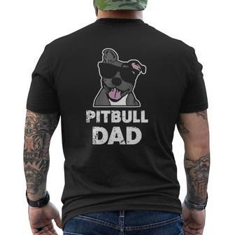 Mens Pitbull Dad Mens Blue Nose Pit Bull Dog Mens Back Print T-shirt | Mazezy