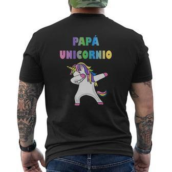 Mens Playeras De Unicornio Para Familia Papa Unicornio Mens Back Print T-shirt | Mazezy