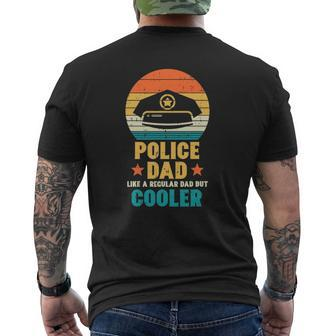 Mens Police Dad Regular But Cooler Fathers Day Cop Officer Men Mens Back Print T-shirt | Mazezy CA