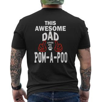 Mens Pom-A-Poo Dad Dog Lover Poodle Pomeranian Pomapoo Mens Back Print T-shirt | Mazezy UK