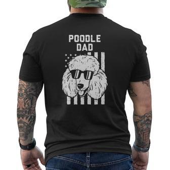 Mens Poodle Dad Us Flag Cool Patriotic Dog Lover Owner Men Mens Back Print T-shirt | Mazezy