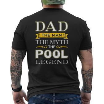 Mens Pool Shark Dad For Billiards Dads Mens Back Print T-shirt | Mazezy