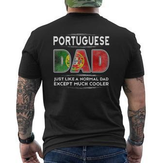 Mens Portuguese Dad Is Much Cooler Father's Day Flag Mens Back Print T-shirt | Mazezy AU