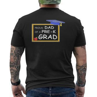 Mens Pre K Grad Dad Proud Preschool Father Family Tees Mens Back Print T-shirt | Mazezy