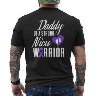 Mens Prematurity Awareness Daddy Nicu Warrior Preemie Dad Mens Back Print T-shirt | Mazezy