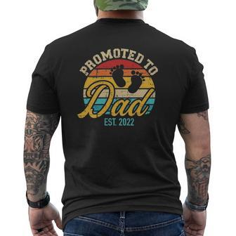 Mens Promoted To Dad 2022 Vintage Retro Mens Back Print T-shirt | Mazezy UK