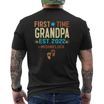 Mens Promoted To Grandpa 2022 First Time Grandpa Est 2022 Ver2 Mens Back Print T-shirt | Mazezy