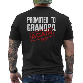 Mens Promoted To Grandpa Again Est 2022 Pregnancy Mens Back Print T-shirt | Mazezy UK