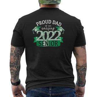 Mens Proud 2022 Senior Dad I Elegant Green Celebration Outfit Mens Back Print T-shirt | Mazezy