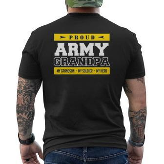 Mens Proud Army Grandpa My Grandson My Hero Mens Back Print T-shirt | Mazezy