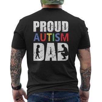 Mens Proud Autism Dad Mens Back Print T-shirt | Mazezy