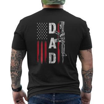 Mens Proud Dad Daddy Gun Rights Ar-15 American Flag Father's Day Mens Back Print T-shirt | Mazezy AU