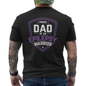 Mens Proud Dad Of Epilepsy Warrior Epilepsy Awareness Epilepsy Mens Back Print T-shirt | Mazezy
