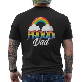 Mens Proud Dad Gay Pride Month Rainbow Lgbt Parent Father's Day Mens Back Print T-shirt | Mazezy