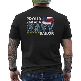 Mens Proud Dad Of A Navy Sailor Mens Back Print T-shirt | Mazezy