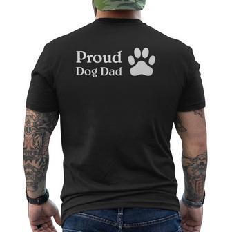 Mens Proud Dog Dad With A Paw On The Side Mens Back Print T-shirt | Mazezy