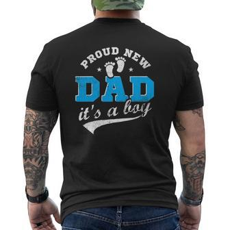 Mens Proud New Dad It's A Boy First Time Dad Blue Mens Back Print T-shirt | Mazezy