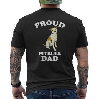 Mens Proud Pitbull Dad Pittie Pitty Pet Dog Owner Lover Men Mens Back Print T-shirt | Mazezy