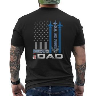 Mens Proud Us Air Force Dad Flag Patriotic Military Usaf Mens Back Print T-shirt | Mazezy