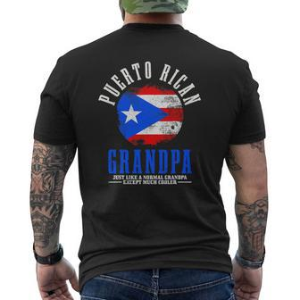 Mens Puerto Rican Grandpa Puerto Rico Flag Pride Mens Back Print T-shirt | Mazezy