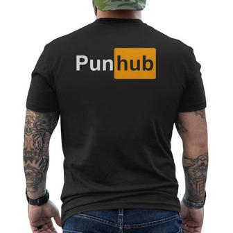 Mens Pun Hub Dad Jokes Mens Back Print T-shirt | Mazezy