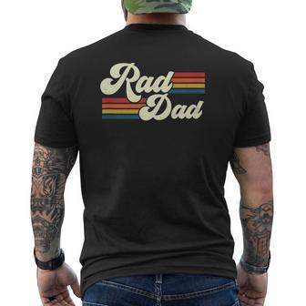 Mens Rad Dad Retro Fathers Day Top Mens Back Print T-shirt | Mazezy