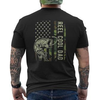 Mens Reel Cool Dad Camouflage American Flag Father's Day Mens Back Print T-shirt | Mazezy AU