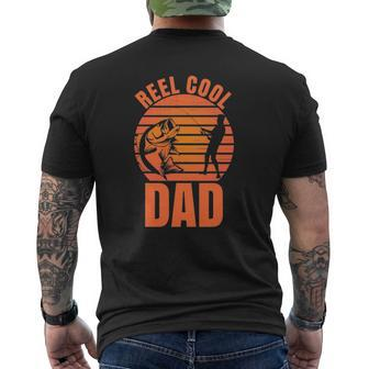 Mens Reel Cool Dad Fisherman Daddy Father's Day Fishing Mens Back Print T-shirt | Mazezy