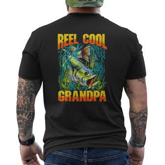 Mens Reel Cool Grandpa Fishing Lover Fathers Day Mens Back Print T-shirt | Mazezy AU