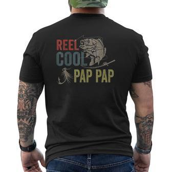 Mens Reel Cool Pap Pap Fishing Father's Day Mens Back Print T-shirt | Mazezy