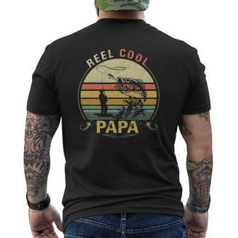 Mens Reel Cool Papa Valentine Fathers Day Mens Back Print T-shirt | Mazezy CA