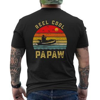 Mens Reel Cool Papaw Fishing Lover For Father's Day Mens Back Print T-shirt | Mazezy