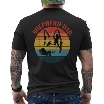 Mens Retro German Shepherd Dad Dog Father Pet Shepard Daddy Mens Back Print T-shirt - Thegiftio UK